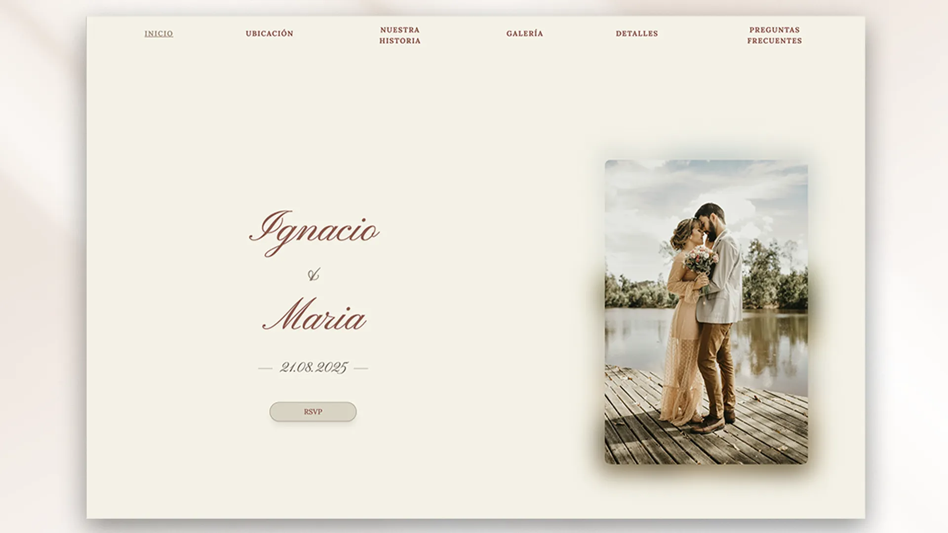 serene — Hauptdesign der Hochzeitsvorlage